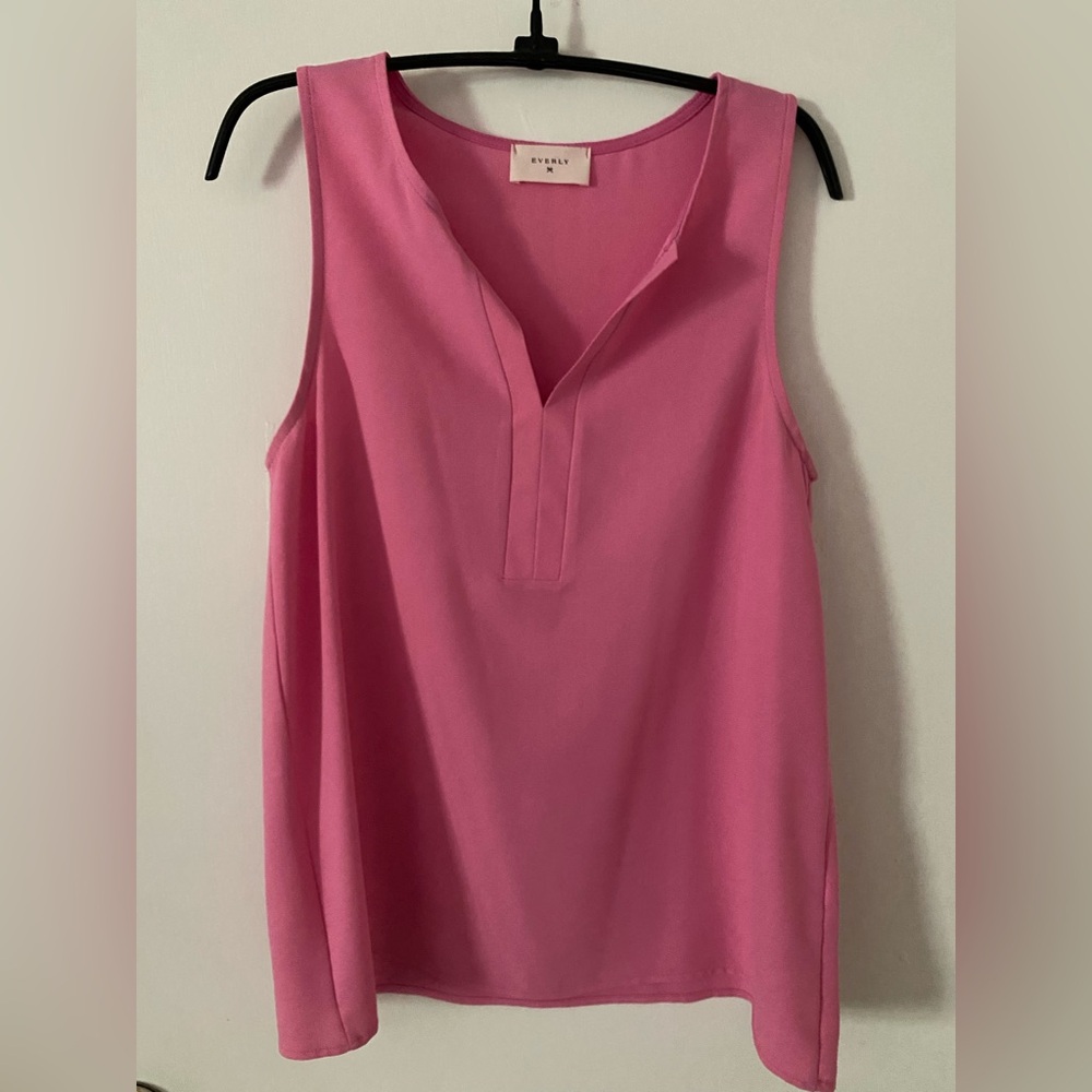 Everly Vibrant Pink Sleeveless Blouse